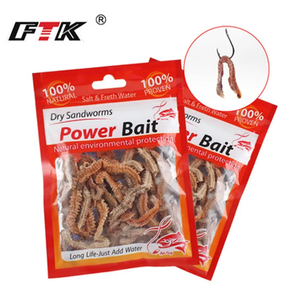 1Pack Hot 6g 10g Fishing Goods Fishing Power Lures Silicone Baits Dry Lugworm Sandworm