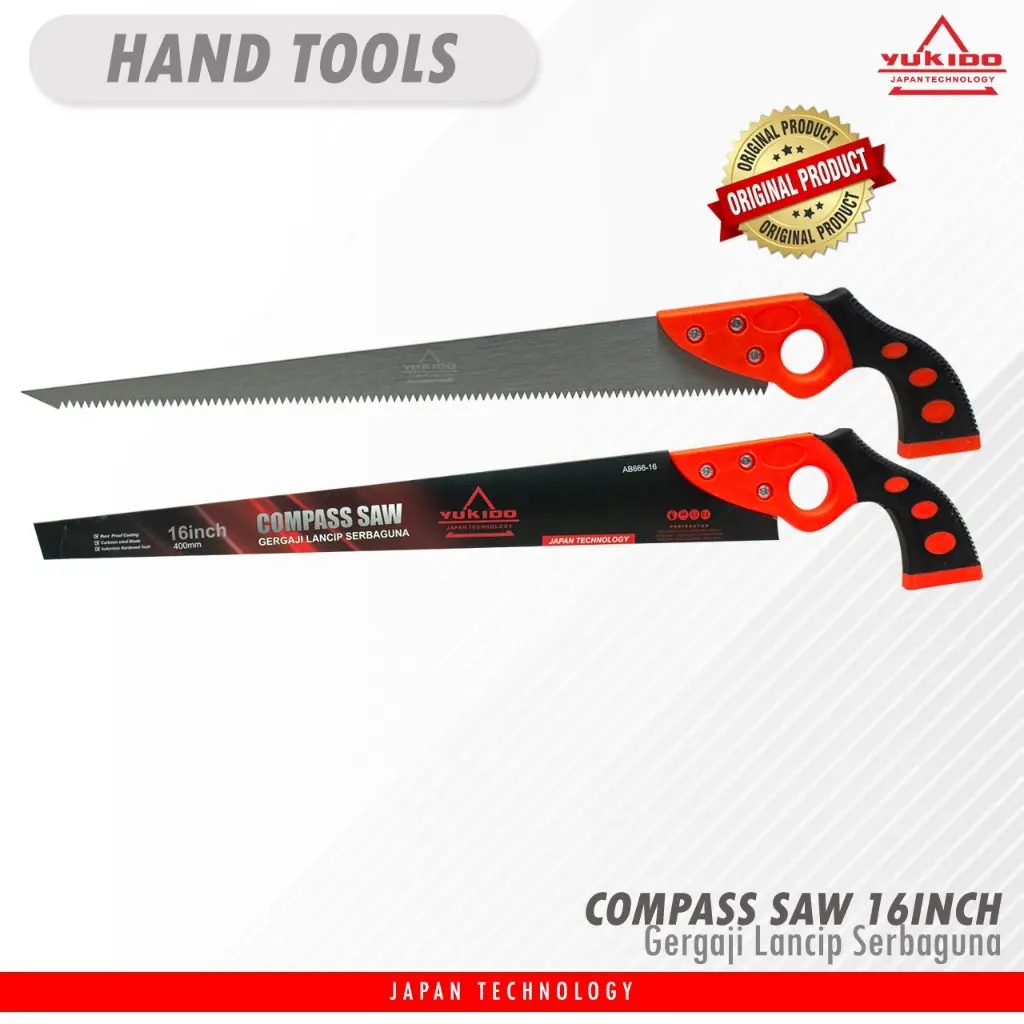 Gergaji Kayu Yukido Compass Saw 16 Inch 12 Inch Triplek/Kayu Termurah