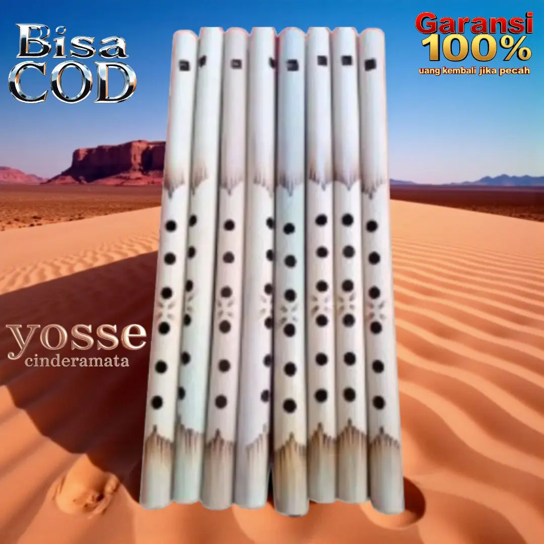 Suling Bambu Mainan Tradisional 2 PCS Bahan Bambu Rapi Halus Packing Aman Garansi 100%