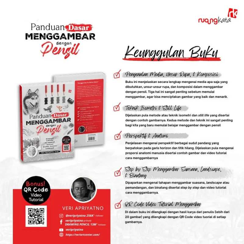 Buku Mewarnai - Panduan Dasar Menggambar Dengan Pensil - Veri Apriyatno, S.Sn - Ruang Kata -Bukukaluku Books 3