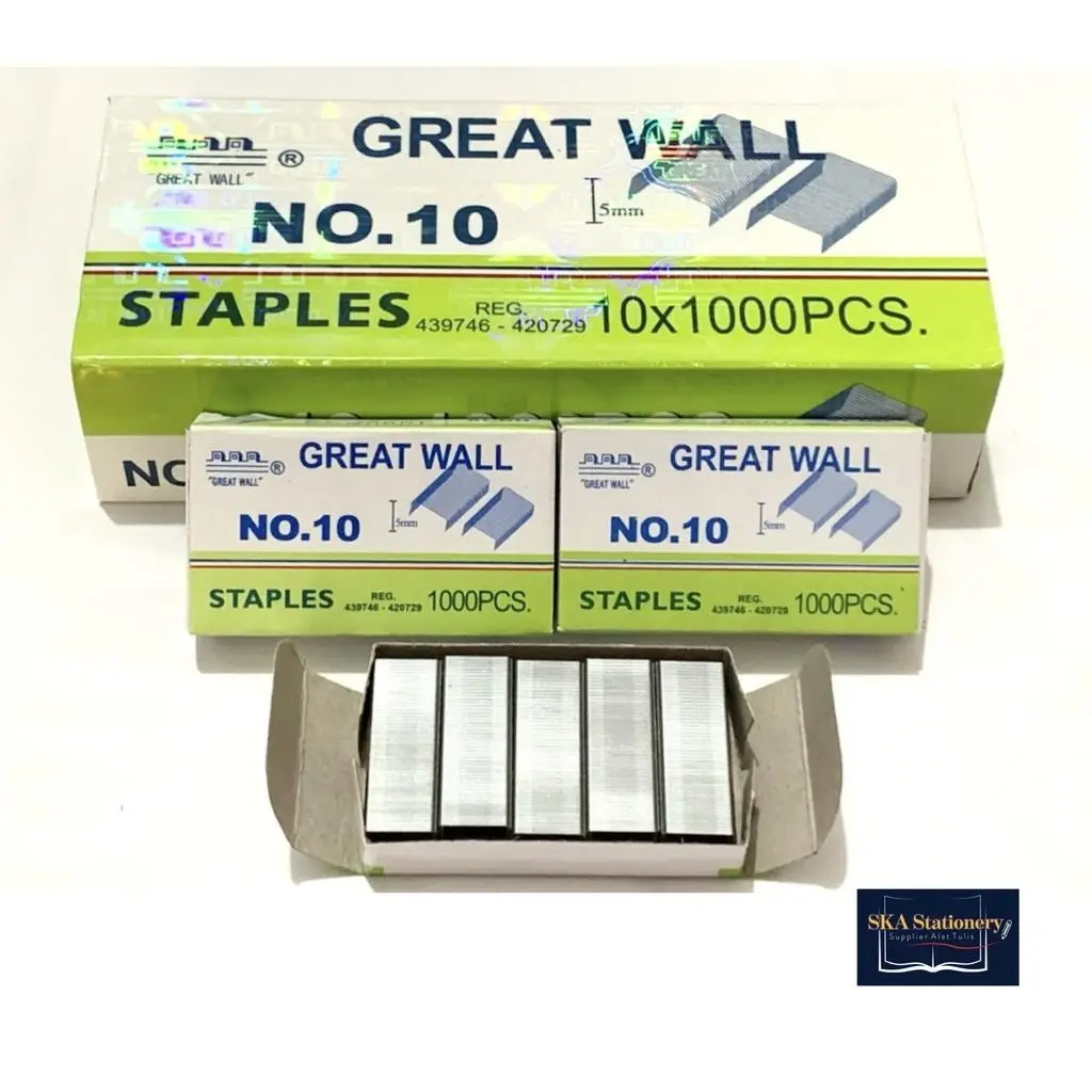 Refill/Isi Staples Greatwall no 10 ORI (Pak)