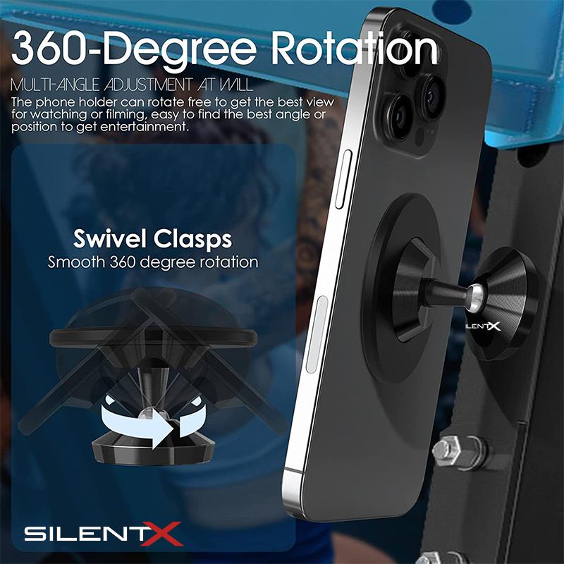 SILENTX Universal Dual Magnetic Gym Phone Mount Holder Dual Dua Sisi Magnet Dudukan Hp Handphone Dinding Car Phone Double-Sided Magnetic Aksesoris Alat Gym Fitness Magsafe Holder SilentX 4