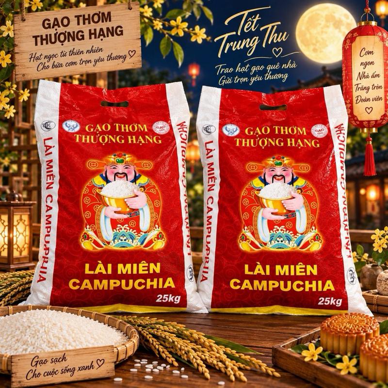 [ 25kg] Gạo Lài Miên Campuchia  Ngon Cơm Mềm Dẻo