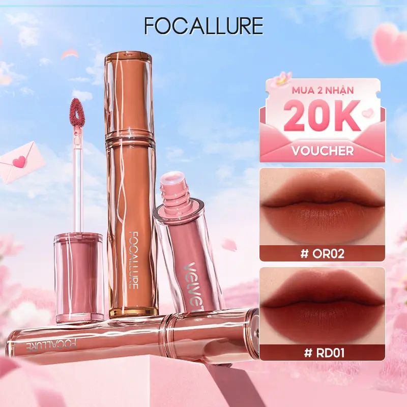 FOCALLURE Pro-blur Airy Velvety Son Kem Nhung Hỗ Trợ Dưỡng Ẩm Cho Môi Mềm Mướt