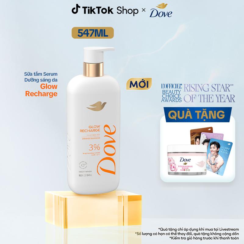KOL Live 2 Sữa tắm Dove Serum Dưỡng sáng da Glow Recharge 547ml 2
