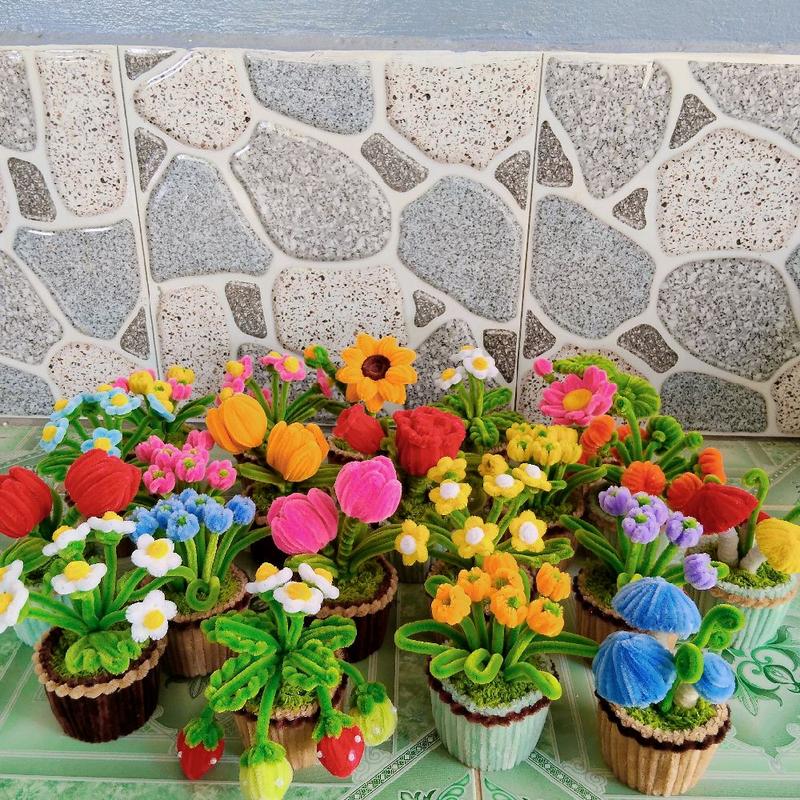   Bộ Sưu Tập Số 1  chậu Hoa mini được làm bằng kẽm nhung 