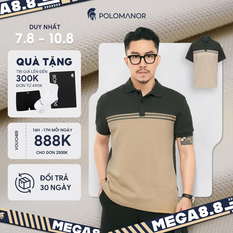 Áo polo nam JASTIN, BST Social Circle chất vải cá sấu cotton interlock cao cấp sang trọng - POLOMANOR