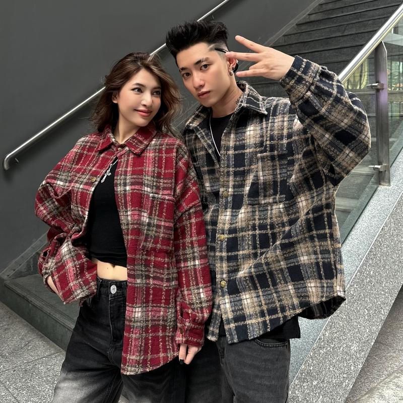 Áo sơ mi nam tay dài caro flannel FAFIC dày form rộng người, chất vải cotton dạ cao cấp FAFIC STUDIO