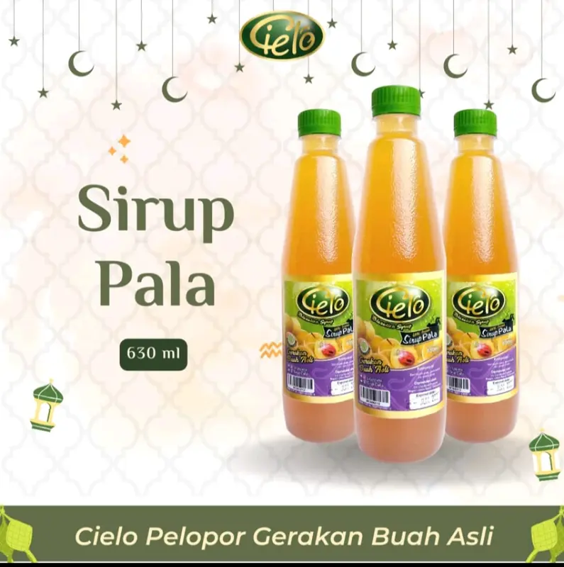 Cielo Sirup Buah Pala Isi 630 ml Dengan Gula Asli Oleh Oleh Kota Bogor (Packing DUS) Mangga 0