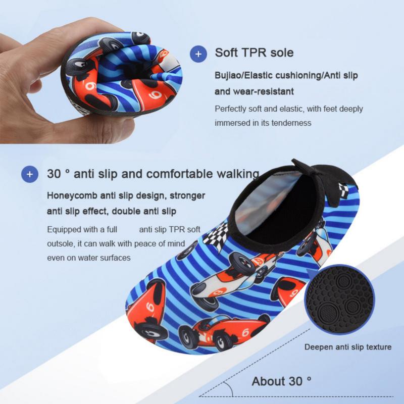 Product Introduction of Children's New Beach Shoes for Boys and Girls Barefoot Anti slip Wading Diving Shoes with Soft Sole Rubber Shuoxi Shoes 46