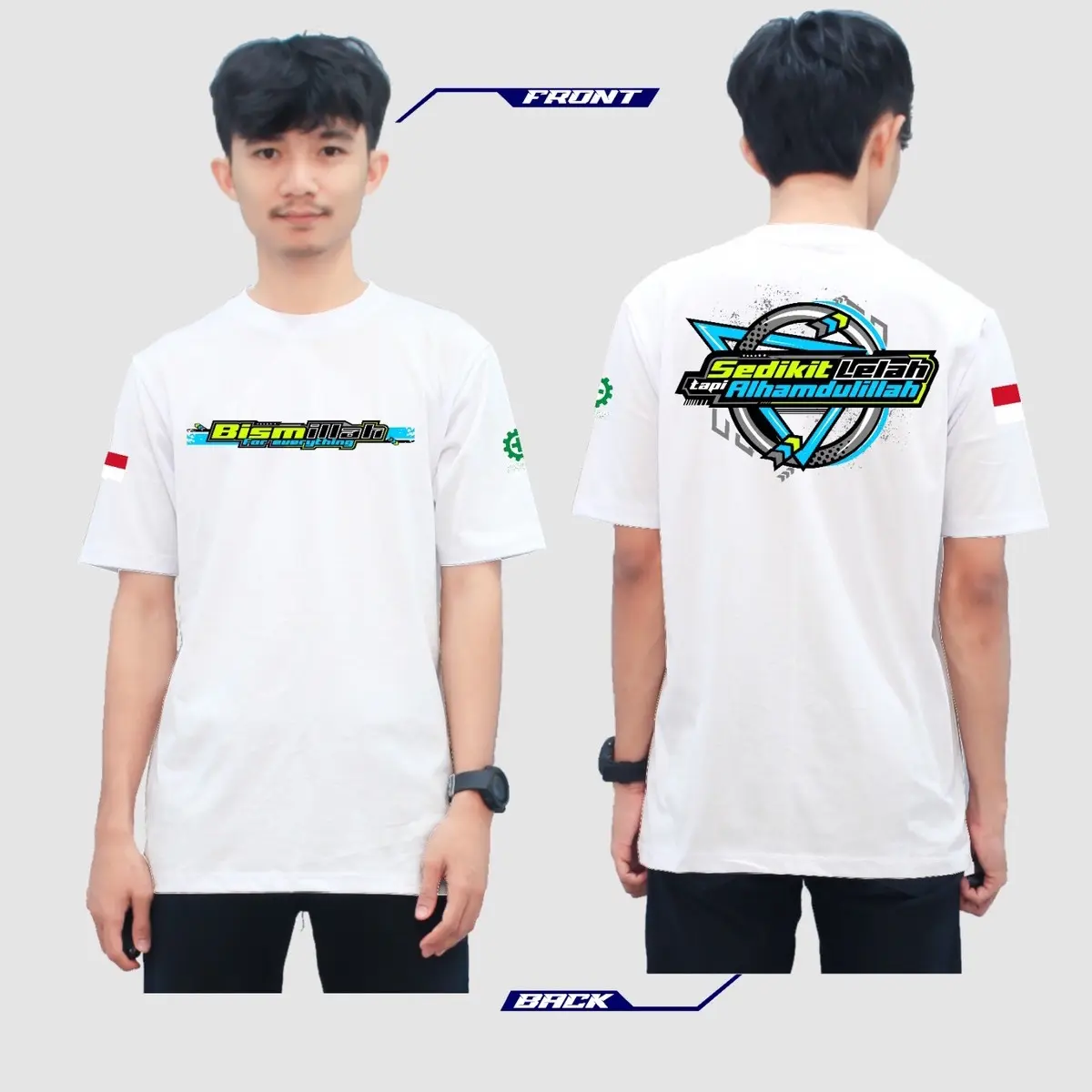 Kaos Bismillah New Artikel Pria Combed Katun - Navy - Nyaman