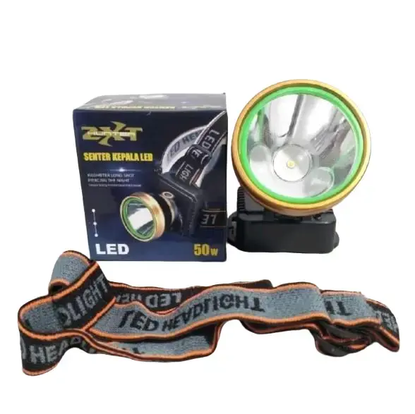 Lampu Senter Kepala LED 50W Headlamp ZXT-1705 Cahaya Terang Baterai Awet 0
