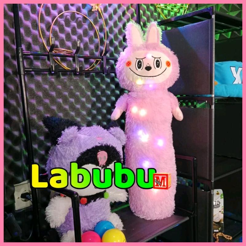 BONEKA GULING LABUBU TINGGI 70CM PAKAI LAMPU LED NYALA THE MONSTER EXCITING MACARON Toys Mainan Hadiah 5