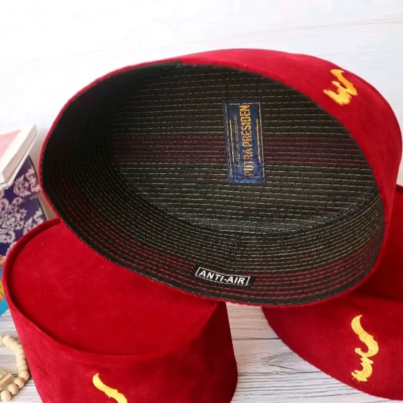 peci songkok kopiah motif kujang merah cabe Polos Logo peci songkok hitam 1