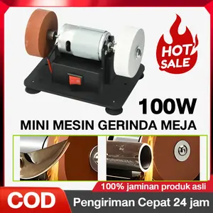 Mesin Asah Pisau 100W Gerinda Duduk Mini 9000RPM 7 Speed Adjustable Packing Upgrade Anti Pecah