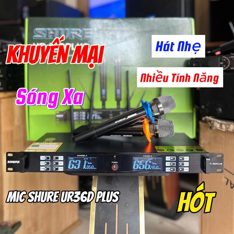 Mic Shure UR36D Plus Mới 2025 Cao Cấp Hát Hay Chuyên Nghiệp