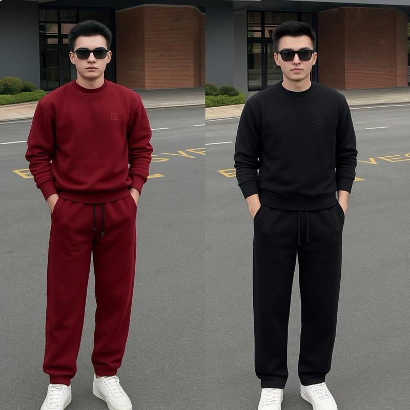   DEAL HOT  Bộ Nỉ Nam Thể Thao BK Thêu Logo Chất Liệu Nỉ Lót Bông Dày Ấm Phù Hợp Nam Người Yêu Chồng Mặc Nhà Đi Chơi Hẹn Hò Chạy Bộ Gym 