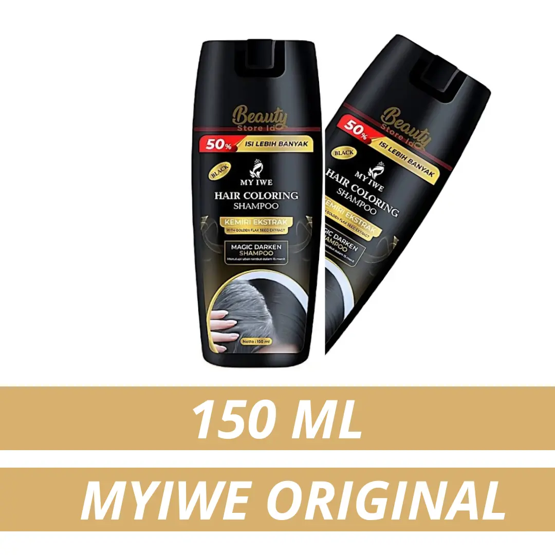 My iwe hair coloring Black Shampoo Original - Myiwe Shampo untuk mewarnai penghitam rambut Kering Cairan