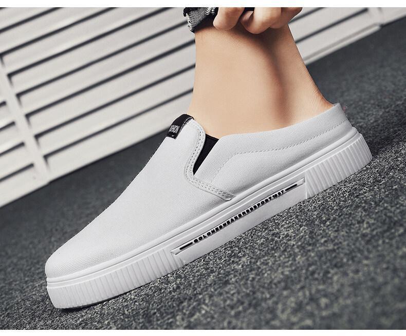 Product Introduction of 2023 New [COD] [Free Shipping] [Spot] Men's New Canvas Half Drag Low-Top Sneakers Casual Shoes Sports Canvas Shoes 24