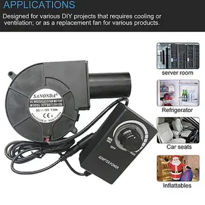 Blower Mini Bbq Kipas Blower Ac Turbocharger Portabel Kecil Dengan Pengontrol Kecepatan Daya Port Bearing Air Flow Pendingin Cooler Fan 100% Baru Berkualitas Tinggi Cocok Untuk Proyek Membutuhkan Pendinginan Atau Ventilasi Dengan Izin Terbatas