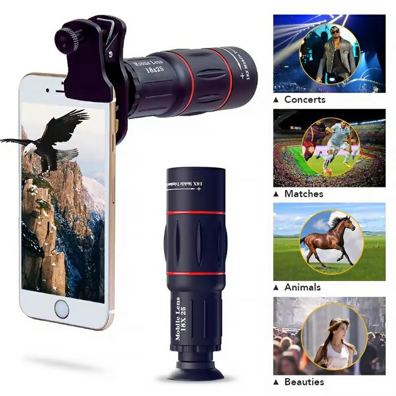 APEXEL 28X Lensa Tele Zomm HP Lens Kamera TeleZoom Apexel 18x25Universal 18X Handphone Bermata HD Ponsel Lensa Camera HP Ponsel LensaZoom Optik Dengan Tripod 3