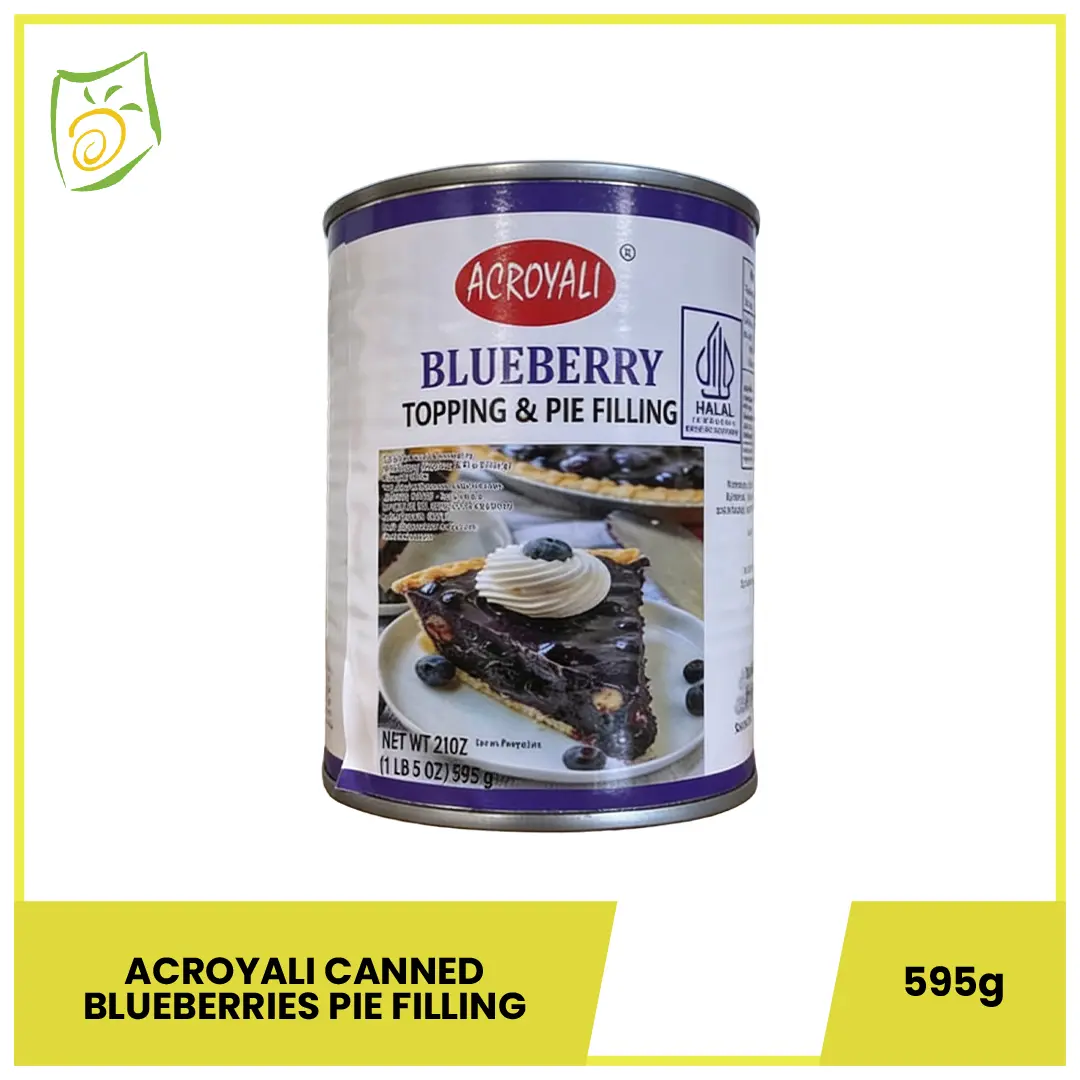 Acroyali Canned Blueberries Pie Filling 595g – Isian Blueberry Premium untuk Pie, Cake & Dessert