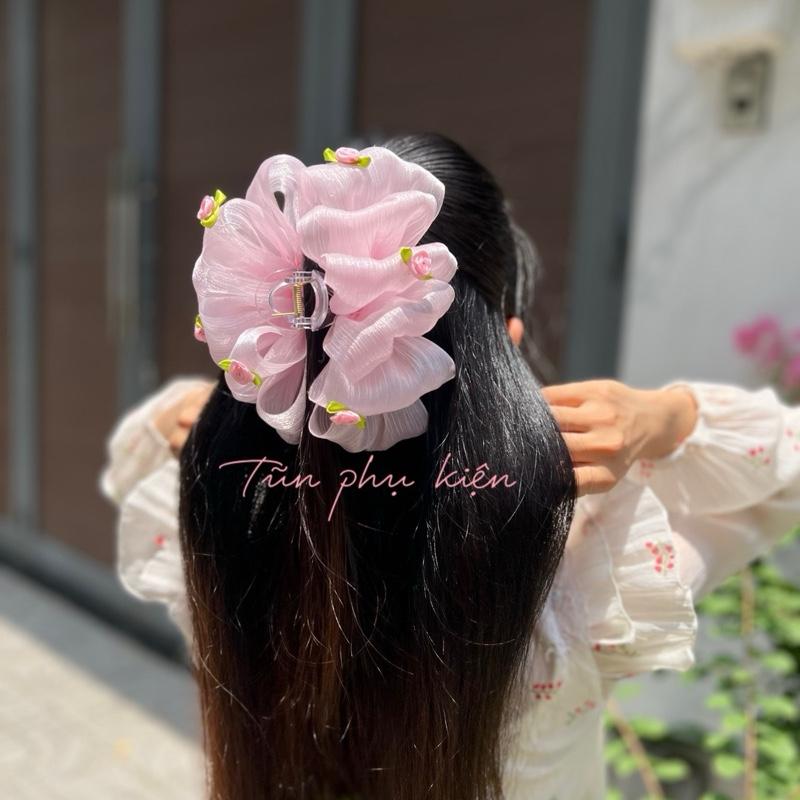 (Kẹp dọc 11-13cm) PHOM TO Kẹp nơ bong bóng bồnh bềnh xinh xắn - Hàng thiết kế của Tũn Women
