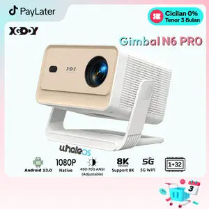 XGODY Gimbal N6 Pro Smart Proyektor LCD - Android 13 - FHD 1080P - WhaleOs System - Voice Control - 700 ANSI
