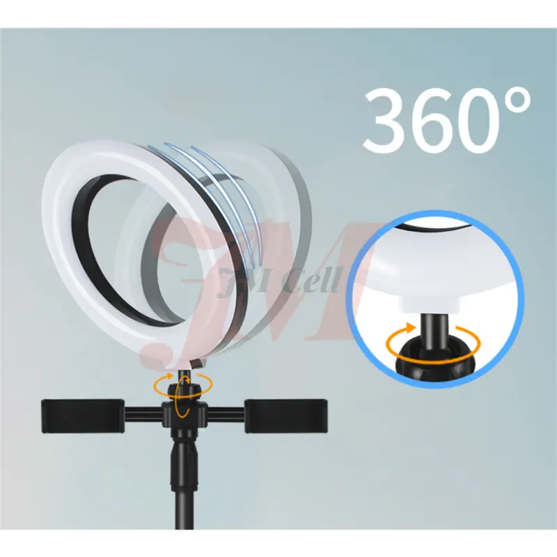 Ring light 16cm + Tripod Free 2 Holder Hp Ring light Tripod Mini Stand Holder Handphone Hp Live Streaming Selfie LED Make Up Vlog Lampu Siaran Langsung Tripod Meja Kantor / Live Desktop Ring Light Phone Holder 5