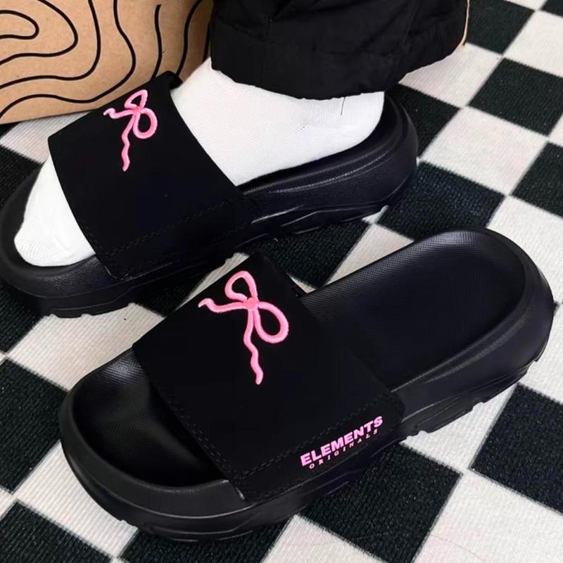 Dép Elements Sweet Bow đế bánh mì- Dép Bánh Mì NƠ xinh xắn dễ thương đế cao 4 phân Hót Hit Slipper Nhung Quai Ngang DéP Đồng Có Quai Caro dép  độn