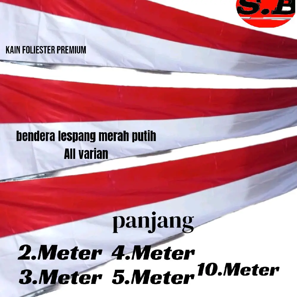 Bendera Lespang Panjang Merah Putih 5 Varian Berbeda 2M 3M 4M 5M 10M. TiNGGi 50CM. foto real pick COD