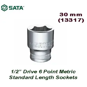 SATA 13317 Kunci Shock Mata Sok Socket Drive 1/2 Inch 6 PT ukuran 30 mm