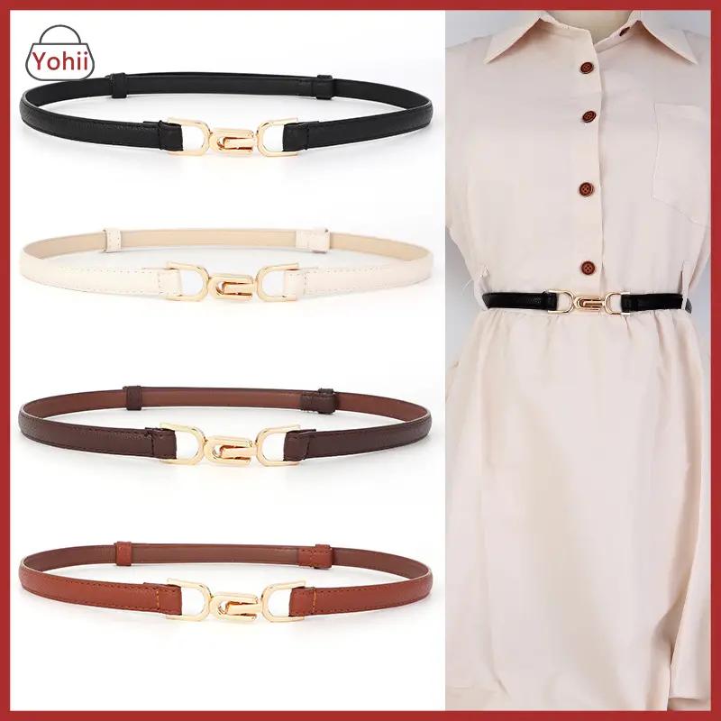 Thời Trang PU Dây Đai Da Cho Váy Có Thể Điều Chỉnh Mỏng Váy Thắt Lưng Thắt Lưng Với Vintage Khóa Kim Loại Cho Phụ Nữ