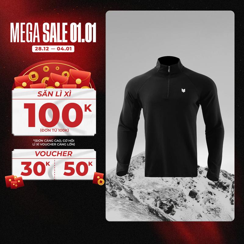 Áo thể thao dài tay Redikick All-Free Zip Shirts chơi Bóng Rổ Pickleball Gym Chạy Bộ Tennis
