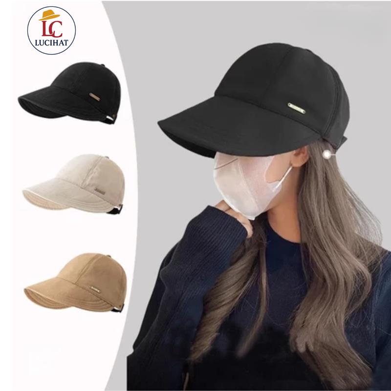 Mũ bucket chống nắng vành rộng chất liệu kaki nón tai bèo có móc đeo khẩu trang tiện lợi phong cách Hàn Quốc
