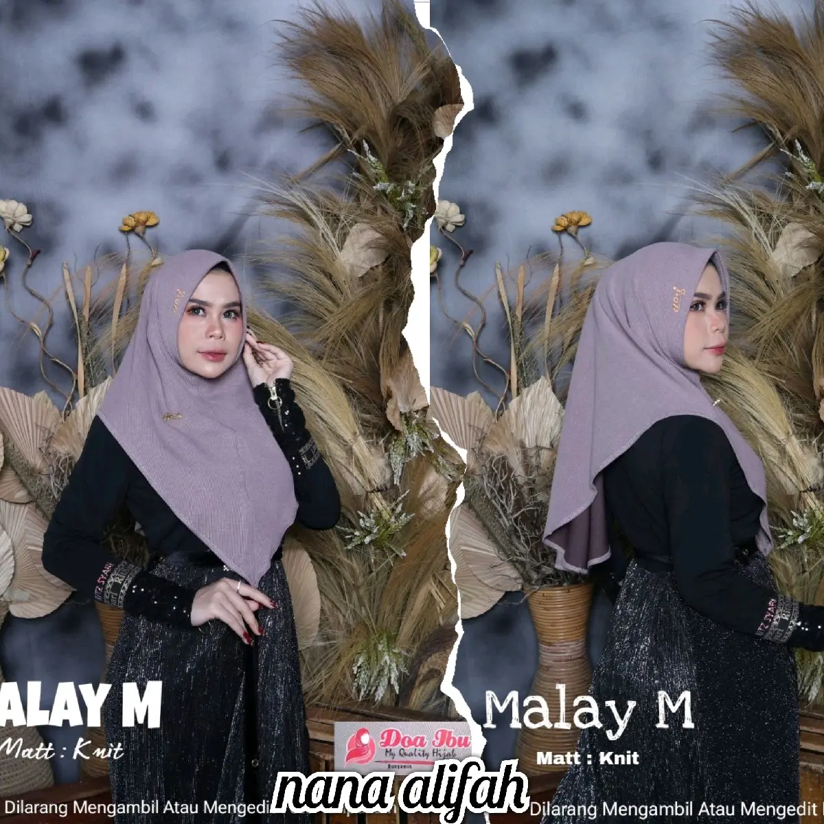 Hijab Instan Malay Knit Size M by Mazna Do'i (bros cantik) Nana Alifah Nyaman Muslim