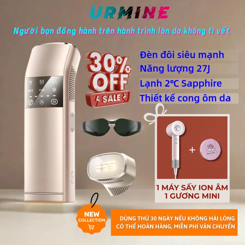 Máy triệt lông cao cấp tại nhà Công nghệ ánh sáng kép ×Làm lạnh cực sâu 2°C Kết nối App thông minh AI Cá Nhân Hóa