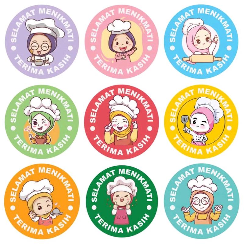 Stiker Label Karakter DIY Paket Souvenir Hampers 100/200 Stiker/ - Shop ...