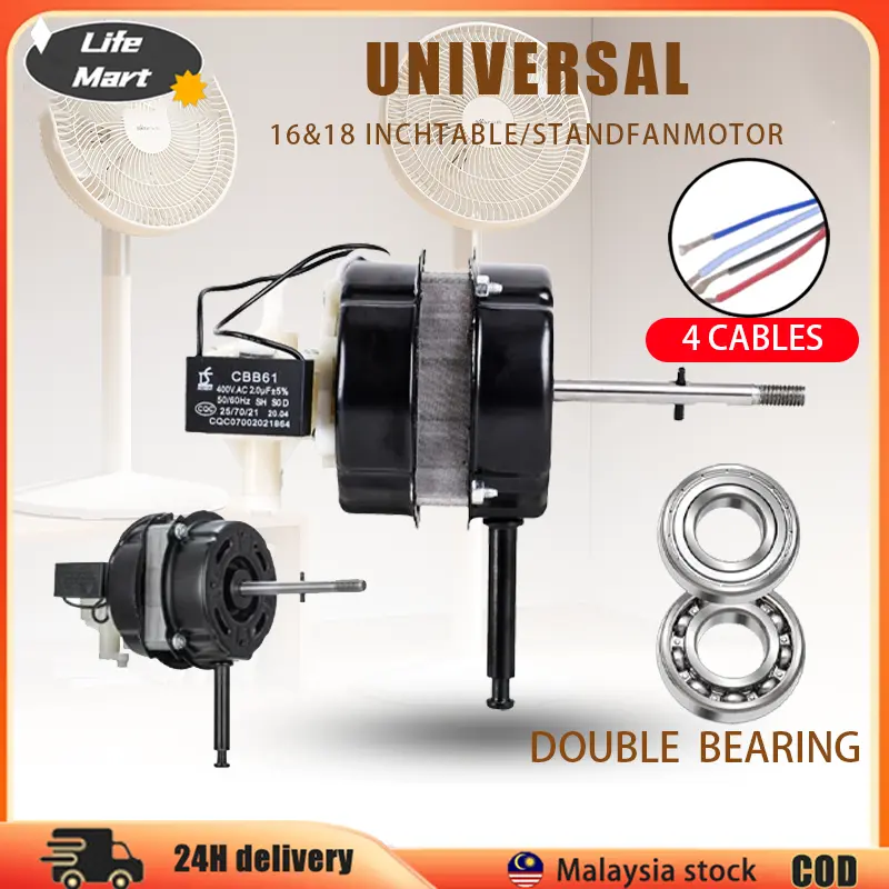 Universal Fan Motor Double Bearing 16 Inch 18'' Table Fan Motor / Stand Fan Motor Motor Kipas Red
