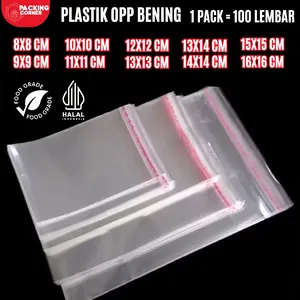 100 PCS - Plastik OPP Seal Bening 8x8 - 16x16 / Plastik Kue Roti Uang Aksesoris