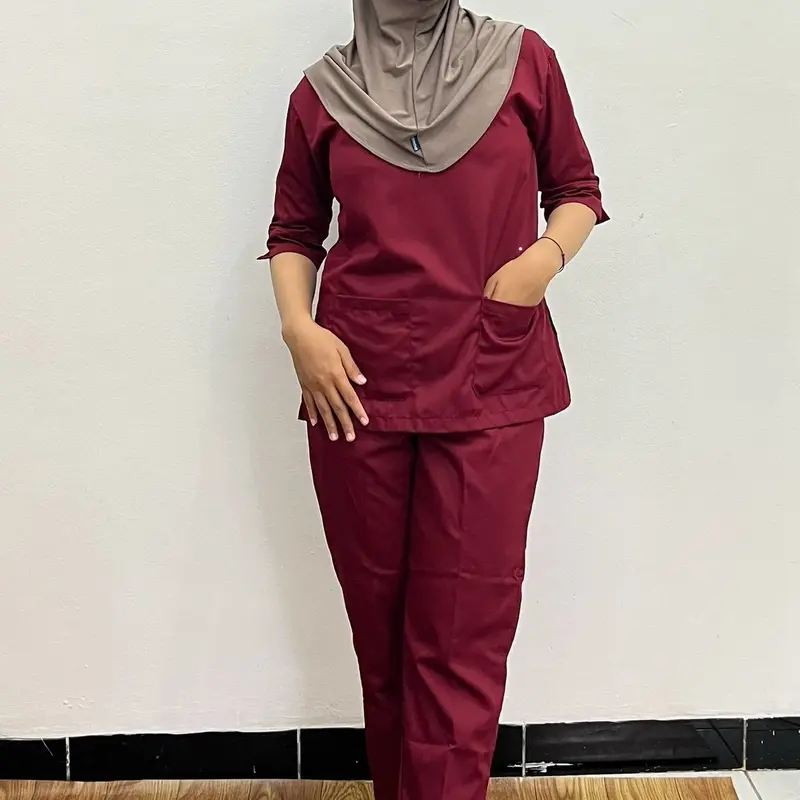 Baju OK Lengan 3/4 One set Jaga Perawat Nakes Pakaian Seragam Kerja Bidan Dokter Bahan American Drill 5