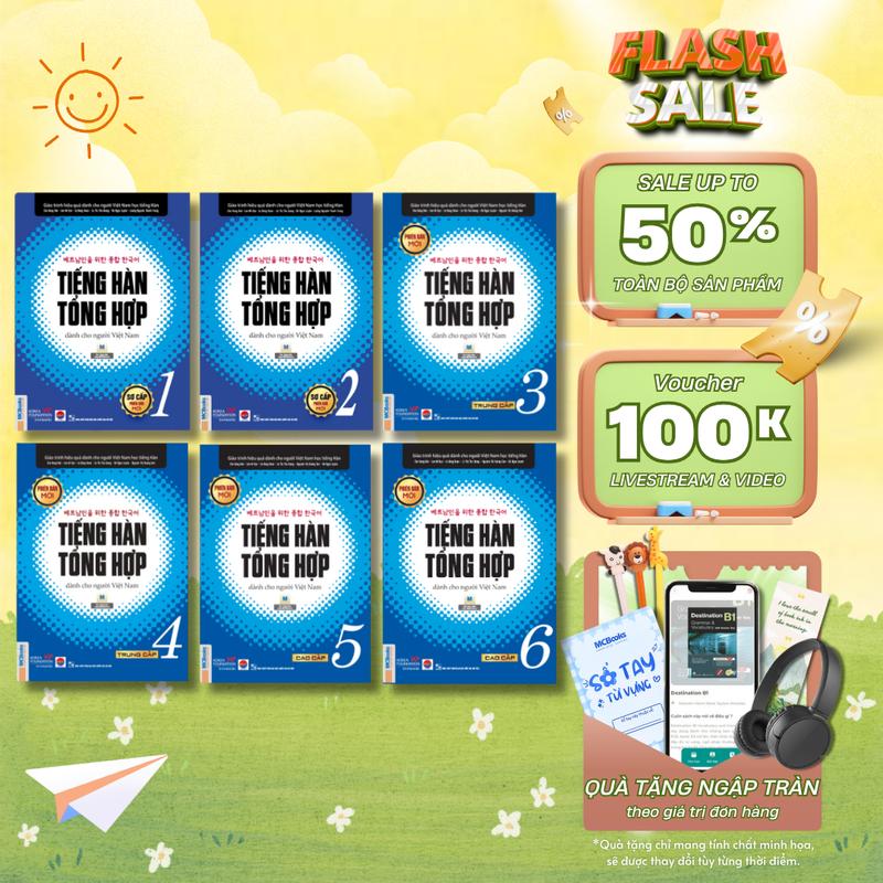 Sách - Tiếng Hàn Tổng Hợp Dành Cho Người Việt Nam Tập 1-6 - Giáo Trình Kèm Sách Bài Tập Bản Đen Trắng - Sách học tiếng Hàn hiệu quả cho người Việt - MCBooks