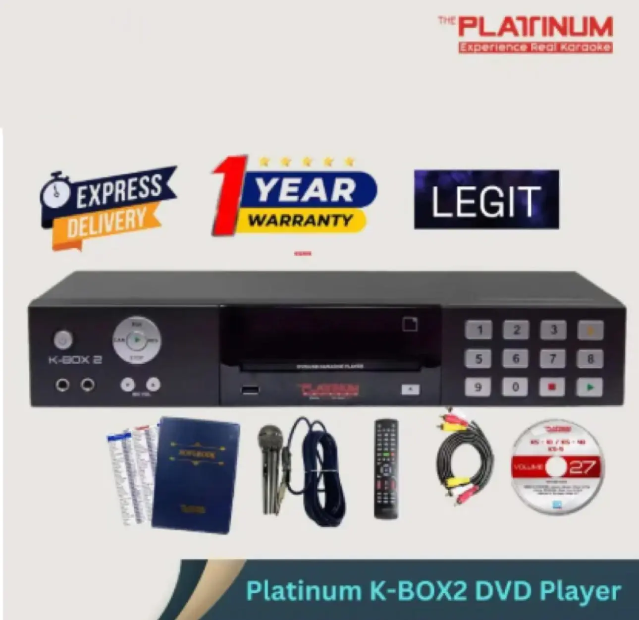 Platinum Karaoke K-BOX 2/KBOX2 KS40 Player 23,000++ OPM & English Songs with Wired Microphone