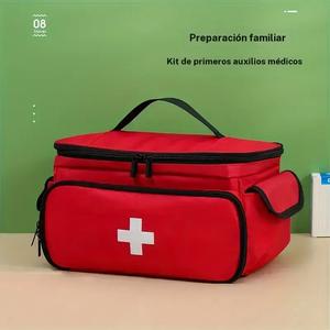 Kit de primeros auxilios para la familia, bolsa médica de viaje, caja de almacenamiento, organizador portátil de medicamentos, contenedor de medicamentos para exteriores y bolsa pequeña de almacenamiento