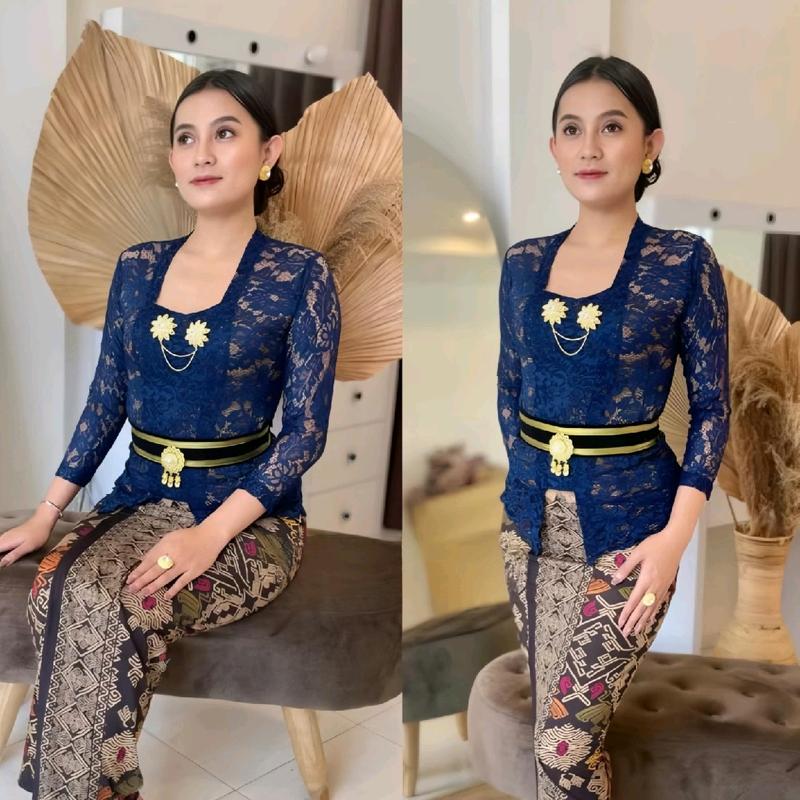 (KEBAYA SAJA) /Kebaya jadi Sofia full Strait / kebaya modern / kebaya brokat/ atasan tradisional/KEBAYA EMILLY Panjang kamen bali wisuda 3