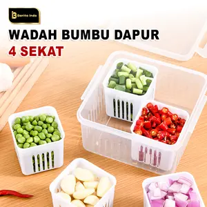 Wadah Bumbu 4 6 9 Kompartemen Tempat Serbaguna Cocok Untuk Di Kulkas Bahan Plastik Kitchenware | C04/C06/C09 Wadah Bumbu 4 6 9 Kompartemen Tempat Serbaguna Cocok Untuk Di Kulkas Bahan Plastik Kitchenware | C04/C06/C09