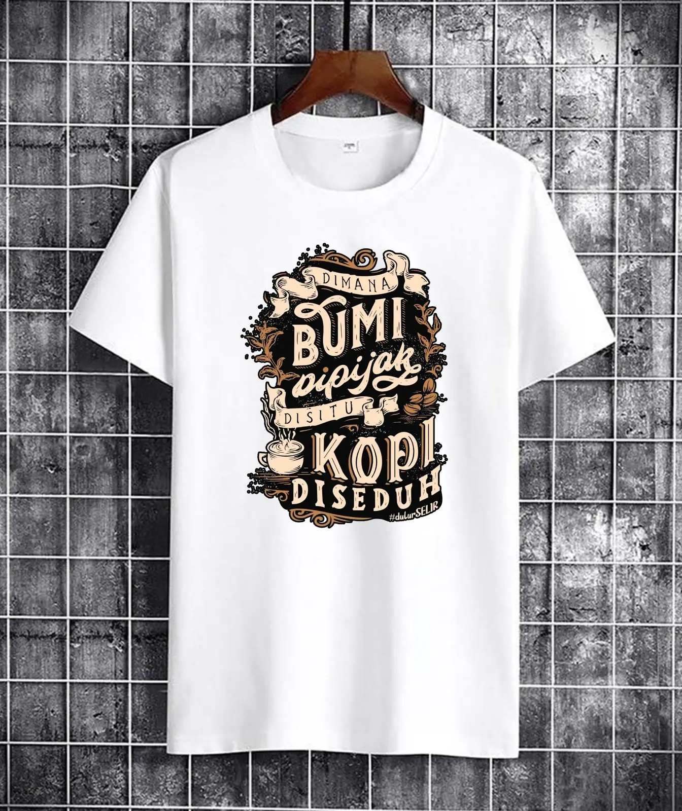 Kaos oblong Lengan pendek Premium pria dewasa Motif KOPI BUMI Dtf Printing / kaos distro pria wanita dewasa / kaos T-Shirt lengan pendek premium Lembut