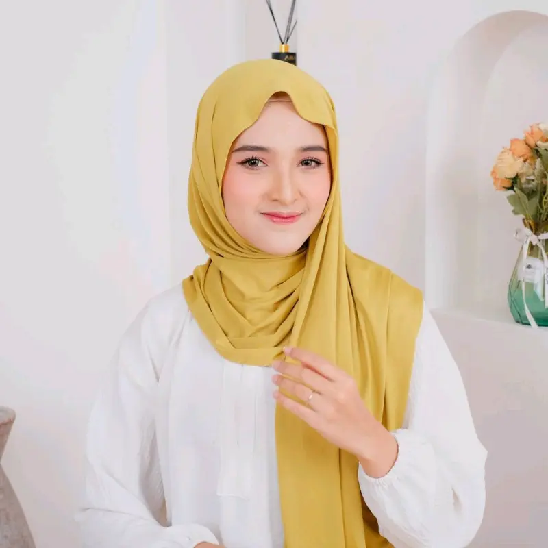 Pashmina Jersey Meleyot Aisyah Fashion Premium Kerudung Instan Muslim Wanita - Jilbab pashmina  kaos rayon Panjang Hitam pashmina  kaos  rayon  premium 3
