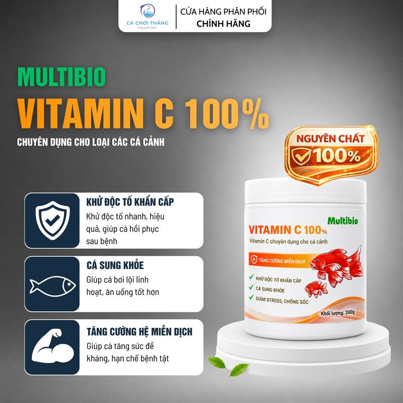 Vitamin C cá cảnh Multibio nguyên chất 100% - Khử độc khẩn cấp, tăng cường hệ…