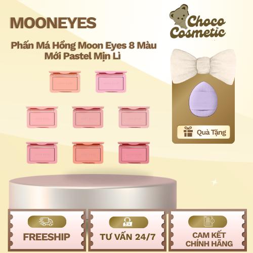 [CHÍNH HÃNG-SẴN HN] Phấn má hồng Mooneyes 8 màu Pastel mới mịn lì Choco.cosmetic